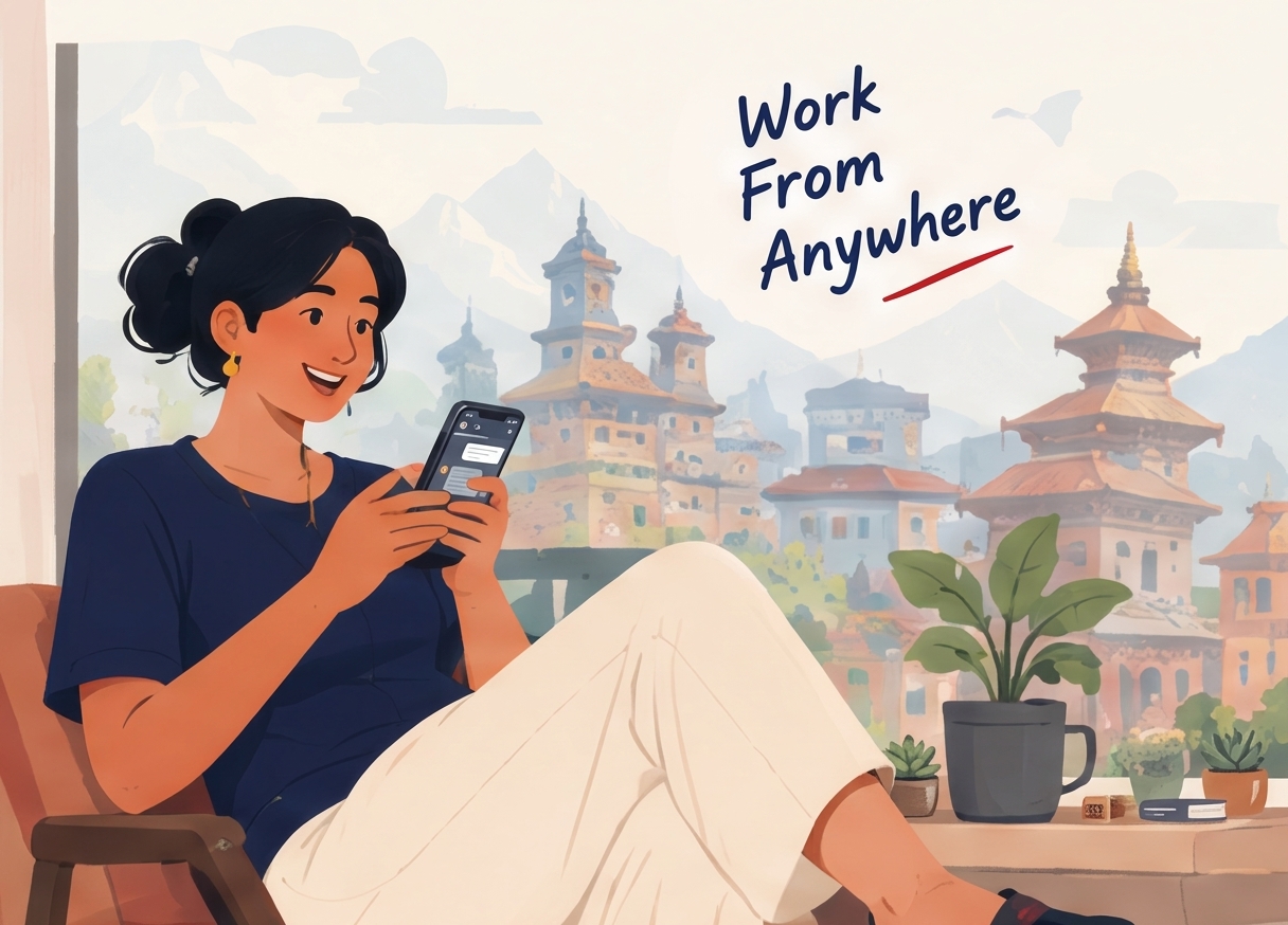 An accountant working at a laptop while KuberaX syncs the company's books